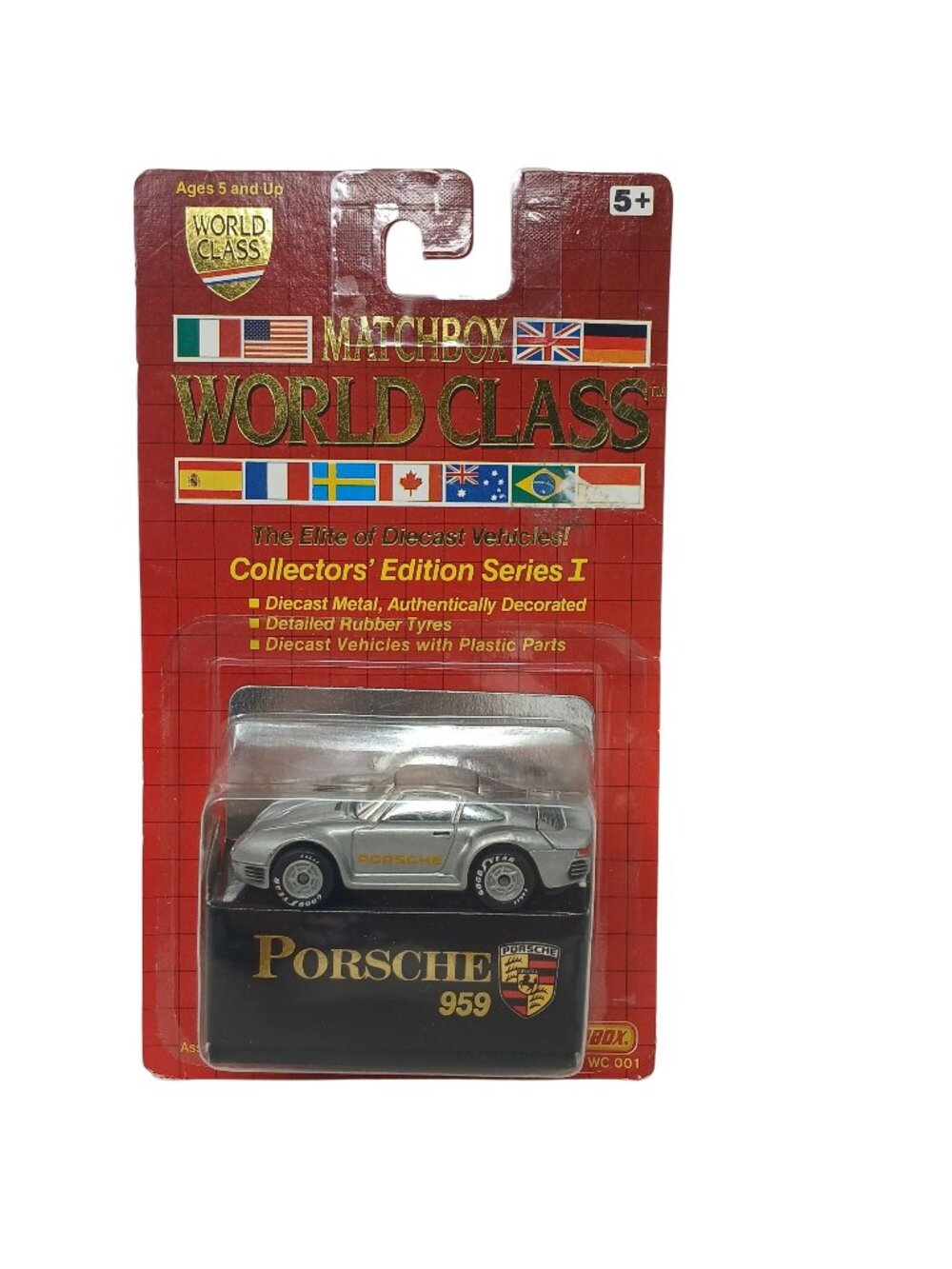 Matchbox World Class #8 Porsche 959 Silver Series I New Sealed #S-9